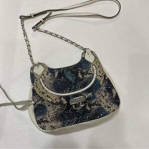 Aimee Kestenberg Women's Snakeskin print Bag. Leather trim. Pre-owned